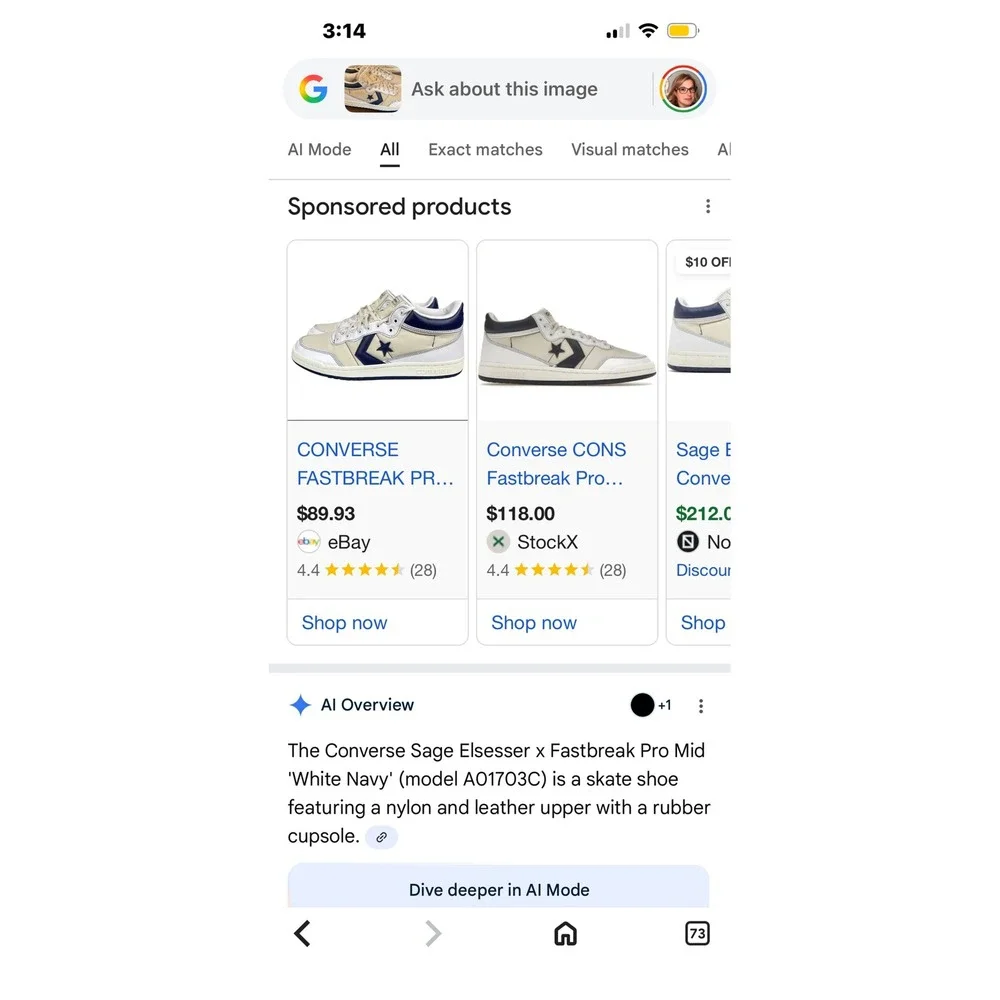 Converse Fastbreak Pro Mid Egret Navy Gold Rose A01703C Mens 6.5 Womens 8 Skater